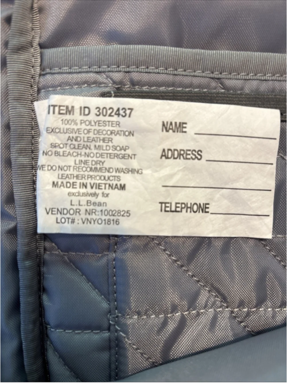 LL Bean Computer Carry Bag #302437 W Outside Pocket